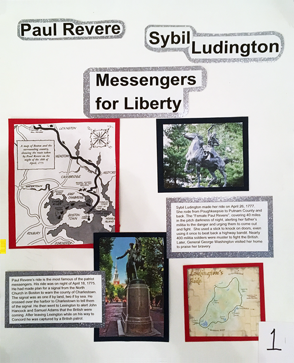 Paul Revere and Sybil Ludington Messengers for Liberty Themed First Place Entry 2019